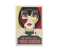 CETE Affiche Vintage Mon Docteur Dit Que J'ai Besoin de Lunettes Tableau Décoratif Toile Affiches Murales et Image d'Art Moderne Décor de Chambre à Coucher 30 x 45 cm
