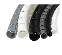 CETEOR Protecteur de câble, Protecteur de Fil de câble en Spirale 2M/1M Organisateur de câble Tube de Protection de Cordon d'ordinateur Organisateur de Clip.(10mmx1m Black)