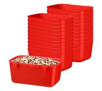 Cetfuro 20 Pièces Gobelets de Cage Mangeoire à Poulet Gobelets D'Abreuvoir 18 Oz Mangeoire à Pigeons Gobelets de Cage à Oiseaux en Plastique Mangeoire à Lapin Suspendue Rouge Facile à Utiliser