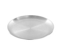 Cetfuro 26 cm en Acier Inoxydable Crachoir à Os Plateau Peu Profond en Argent Disque à Manger en Métal Assiette Ronde Vaisselle à Dessert