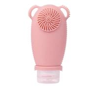 Cetfuro Bouteille Rechargeable de Voyage en Silicone, Brosse de Nettoyage Du, Bouteilles de Shampoing Portables, Lotion, Conteneur de Cosmétiques A