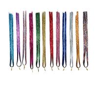 Cetfuro Brins de Guirlandes de Cheveux avec des Outils de Brins de Guirlandes de Cheveux de 12 Couleurs, Extensions de Cheveux Clinquant de Soie Brillante de Paillettes