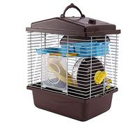 Cetfuro Cage pour Animaux de Compagnie Hamster Chalet avec Lucarne Transparente Double Couche Maison pour Hamster Doré Hamster Café pour Animaux de Compagnie