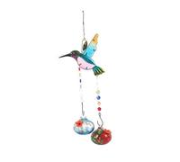 Cetfuro Charmants Carillons Éoliens à Suspendre, Mangeoire à Oiseaux avec Ports d'alimentation en Forme de Fleur A
