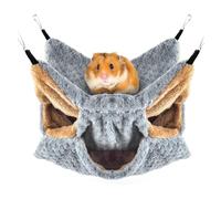 Cetfuro Hamac pour Petits Animaux, Furet Sugar Glider Triple Lit Superposé Cage Chaude en Peluche Hamac Suspendu Cachette pour Hamster Gris