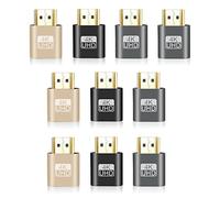 Cetfuro Lot de 10 adaptateurs d'affichage virtuel compatibles avec 4K EDID Dummy Plug Headless Ghost Display Emulator Plaque de verrouillage de carte vidéo