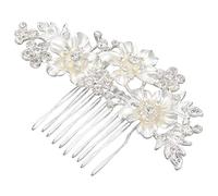Cetfuro peignes de mariee de mariage, vintage, epingles a cheveux en cristal d'imitation, de promo, or, argent, motif de fleurs, accessoires pour cheveux, broches, femmes, argent