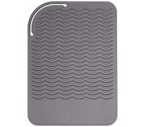 Cetfuro Tapis de Voyage RéSistant à la Chaleur en Silicone Gris, Coussin Anti-Chaleur pour Lisseurs, Fers à Friser, Fers Plats et Autres Outils de Coiffage à Chaud
