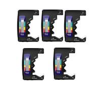 Cetfuro Testeur de batterie numérique de 5 pièces, écran LCD AA/AAA/9 V/1,5 V, outil de diagnostic de capacité, vérification de la capacité de la batterie de bouton, A