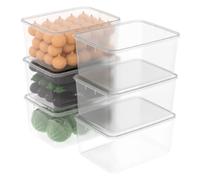 Cetomo 10L*6 Boîte Conservation Alimentaire, Conteneur Alimentaire, Boîte de Rangement, Récipient de Congélateur avec Couvercle, Sécuritaire au Micro-ondes, Sans BPA, Plastique, Clair, 10L-Lot de 6