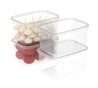 Cetomo 2.2L*4 Boîte Conservation Alimentaire, Conteneur Alimentaire, Boîte de Rangement, Récipient de Congélateur avec Couvercle, Sécuritaire au Micro-ondes, Sans BPA, Plastique, Clair, 2.2L-Lot de 4