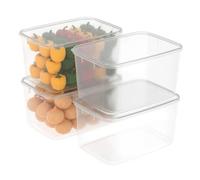 Cetomo 7L*4 Boîte Conservation Alimentaire, Conteneur Alimentaire, Boîte de Rangement, Récipient de Congélateur avec Couvercle, Sécuritaire au Micro-ondes, Sans BPA, Plastique, Clair, 7L-Lot de 4