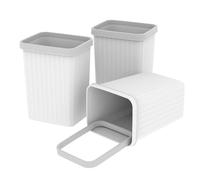 Cetomo Lot de 3 corbeilles de 8,2 l x 3, corbeille à papier, poubelle pour salle de bain, cuisine, bureau à domicile, dortoir - Blanc