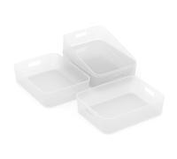 Cetomo Lot de 4 paniers de rangement avec poignées pour cuisine, bureau, comptoirs, armoires, chambres et salles de bains 8 L x 27 cm, Blanc, Klar