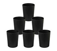 Cetomo Lot de 6 corbeilles de 7,2 l x 6 - Pour salle de bain, cuisine, bureau à domicile, dortoirs - Noir