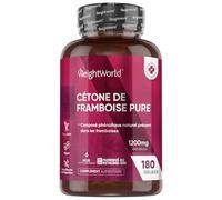 Cétone de Framboise Pure 1200mg - 180 Gélules Vegan pour 6 Mois - Cétones Exogènes avec Extrait de Framboise Pure, Régime Keto