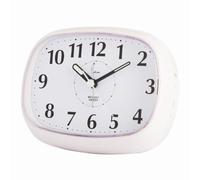 Cetronic Réveil Blanc avec Fonction Alarme mélodie, Mouvement Silencieux, lumière LED Verte,Fonction répétition (Snooze)
