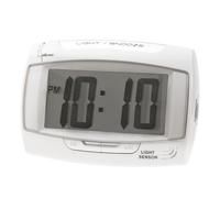Cetronic Réveil Blanc avec Fonction LCD à 4 Digits, Alarme, Affichage de lumière Automatique, lumière de Fond en LED Blanc, Programmation 12h/24h, Prise d'alimentation 3V, éclairage de l'écran
