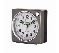 Cetronic Réveil Noir avec Fonction Mouvement Silencieux, Alarme, Fonction répétition (Snooze), éclairage de l'écran, Aiguilles luminescentes