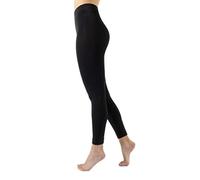 Cette 1/2 Paires - Collant Thermique sans Pied, Legging Opaque, Legging Chaud molletonné, intérieur Polaire, Collant sans Pied d’Hiver | 300 DEN | Noir | S/M, M/L, L/XL (S-M, Noir)