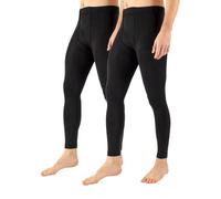 CETTE 1/2 Paires - Leggings Thermiques pour Hommes, pantacollant en Polaire, Pantalon avec intérieur en Polaire | 300 DEN | Noir | M/L, XL, XXL (M-L, 2 X Noir)