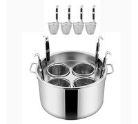 Cette Casserole à pâtes multifonctionnelle en Acier Inoxydable avec passoire est Facile à Nettoyer et constitue Un Choix idéal pour Cuisiner des pâtes, des légumes et Bien Plus Encore, à la