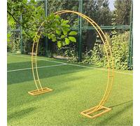 Cette élégante Arche de Jardin en métal Jaune résistant à la Rouille, avec Base de 2,8 x 3,2 m, est Parfaite pour la décoration de fêtes, Porte de Lune, Treillis extérieur.