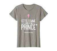 Cette Femme Cherche Un Prince Humour Célibataire T-Shirt, Femme, Ardoise, M
