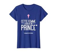 Cette Femme Cherche Un Prince Humour Célibataire T-Shirt, Femme, Bleu Royal, M
