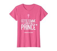 Cette Femme Cherche Un Prince Humour Célibataire T-Shirt, Femme, Rose Chiné, M