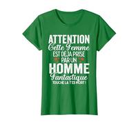 Cette Femme Est Prise Cadeau Saint Valentin Couple T-Shirt, Femme, Vert Kelly, XL