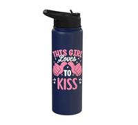 Cette fille aime embrasser des baisers drôles Stainless Steel Insulated Water Bottle