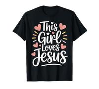 Cette Fille Aime Jésus Cadeau pour Adolescente chrétienne Enfant Cool Femme T-Shirt