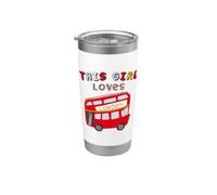 Cette fille aime le bus rouge londonien, Londres à double étage Gobelet isotherme en acier inoxydable double paroi