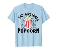 Cette Fille Aime Le Pop-Corn, Les Films de cinéma, Le Pop-Corn pour Femmes T-Shirt, Homme, Bleu Céleste, L