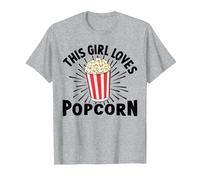 Cette Fille Aime Le Pop-Corn, Les Films de cinéma, Le Pop-Corn pour Femmes T-Shirt, Homme, Gris Chiné, M