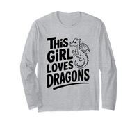 Cette Fille Aime Les Dragons, Une Jolie Amante de Fantasy Manche Longue