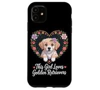 Cette fille aime les Golden Retrievers Girls Golden Retriever Coque pour iPhone 11