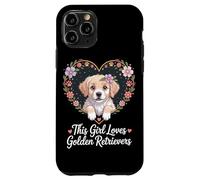 Cette fille aime les Golden Retrievers Girls Golden Retriever Coque pour iPhone 11 Pro