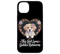 Cette fille aime les Golden Retrievers Girls Golden Retriever Coque pour iPhone 14 Plus