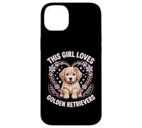 Cette fille aime les Golden Retrievers Girls Golden Retriever Coque pour iPhone 14 Plus