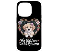 Cette fille aime les Golden Retrievers Girls Golden Retriever Coque pour iPhone 14 Pro
