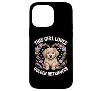 Cette fille aime les Golden Retrievers Girls Golden Retriever Coque pour iPhone 14 Pro Max