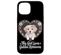 Cette fille aime les Golden Retrievers Girls Golden Retriever Coque pour iPhone 15