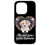 Cette fille aime les Golden Retrievers Girls Golden Retriever Coque pour iPhone 15 Pro