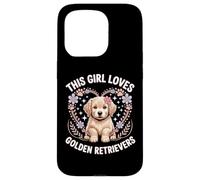 Cette fille aime les Golden Retrievers Girls Golden Retriever Coque pour iPhone 15 Pro