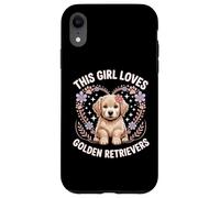 Cette fille aime les Golden Retrievers Girls Golden Retriever Coque pour iPhone XR