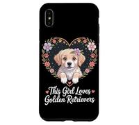 Cette fille aime les Golden Retrievers Girls Golden Retriever Coque pour iPhone XS Max