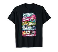 Cette Fille Aime Les Mangas ramens Dessiner et Les Chats T-Shirt