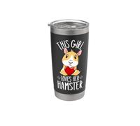 Cette fille aime son hamster Goldhamster Rodent Dab Gobelet isotherme en acier inoxydable double paroi